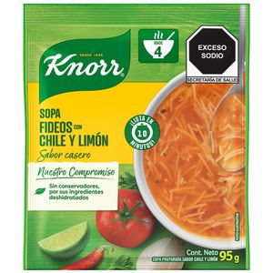 Sopa  Fideo Chile Y Limon  Knorr  95.0 - Gr