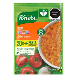 Sopa De Letras  20% Mas Pasta  Knorr  115.0 - Gr