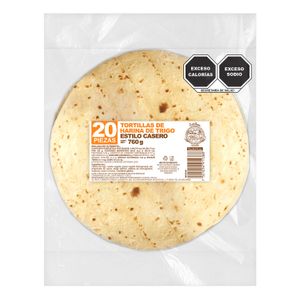 Tortilla de Trigo Del Barrio Estilo Casero 760 g 20 piezas