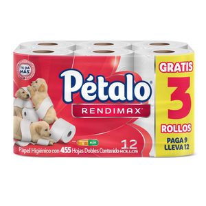 Papel Higienico  Rinde Max 9+3  Petalo  12.0 - Pza