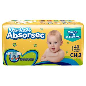 Pañal Absorsec Chico 40 piezas