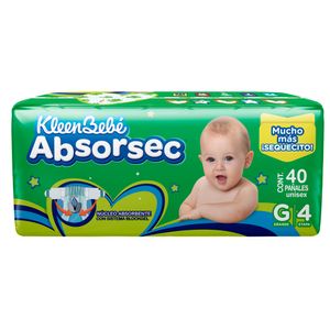 PaÑAl P/Bebe  Absorsec Gde  Kleen Bebe  40.0 - Pza