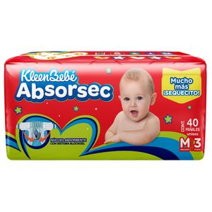 Pañal Absorsec Mediano 40 piezas