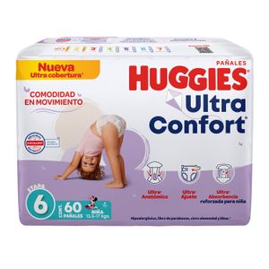 Pañal Huggies UltraConfort Etapa 6 para Niña 60 pzas