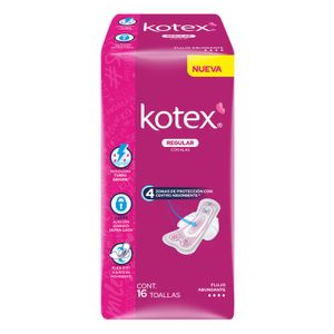 Toalla Fem  Anatomica C/Alas  Kotex Free & So  16.0 - Pza