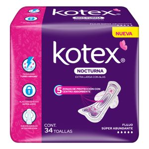 Toalla Femenina  Rosa Nocturna  Kotex  34.0 - Pza