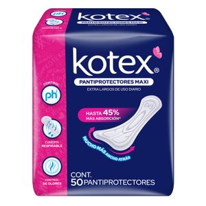 Pantiprotectores Diarios  Maxi Largos  Kotex  50.0 - Pza