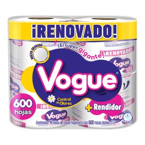 Papel Higienico  600 Hd  Vogue  4.0 - Pza