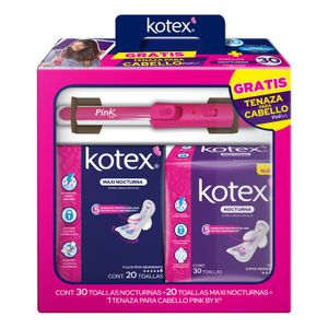 Toalla  Nocturna 50 ´s  + Tenaza P/cabello  Kotex  1.0 - pz