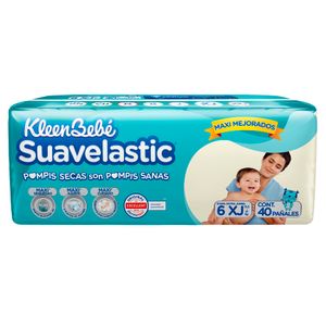 Pañales KleenBebé Suavelastic Etapa 6 Extra Jumbo Unisex 40 Pañales