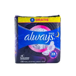 Nocturnas Suave Flujo   Toallas Extra Largas   Always  1.0 -