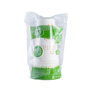 Combo Vaso Papel   16 Oz Bebida Caliente+tapa  Bio Form   10