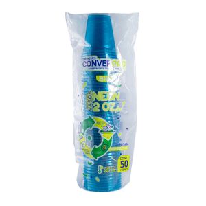 Vaso Plastico  Ps 2 Oz Azul Neon Bio   Converpro   50.0 - pz
