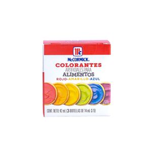 Colorantes  Artificial Rojo,amarillo,azul  Mc Cormick  42.0