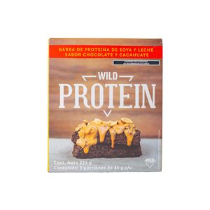 Barras  Chocolate+cacahuate 225gr  Wild Protein  5.0 - Pza