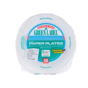 Plato  De Carton Economico  Green Label  100.0 - Pza