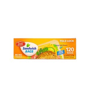 Sandwich Bags  Fold Lock 15.8 X 13.9cm   Home Select  120.0