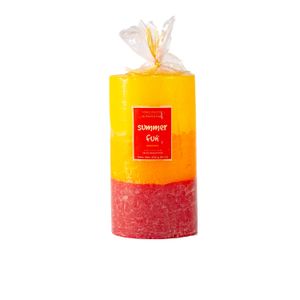 Vela  Cirio Rustico Tricolor   2.75 X 5 Amarrillo Verano
