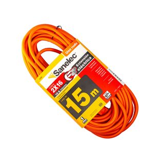 Extension  Uso Rudo 15m Naranja 2x16  Sanelec  1.0 - Pza