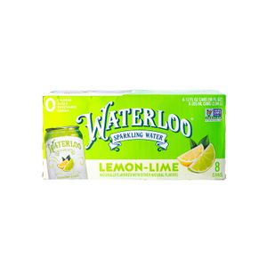 Agua Mineral  Sabor LemoN-Lime  Waterloo  8.0 - Pack