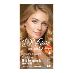 Tinte P/Cabello  Rubio Claro 8.0  D De La Vega  1.0 - Pza