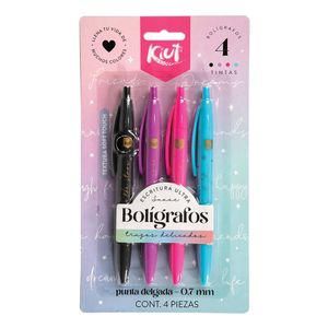 Boligrafos  Blister Colores  Kiut  1.0 - Pza