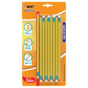 Lapices De Grafito Amarillos  #hb2 8 Piezas + 1   Bic  9.0 -