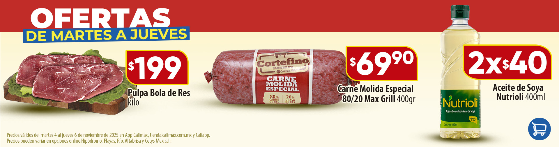 Ofertas martes a jueves